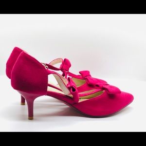 Purple Faux Suede Pointed Toe Heels